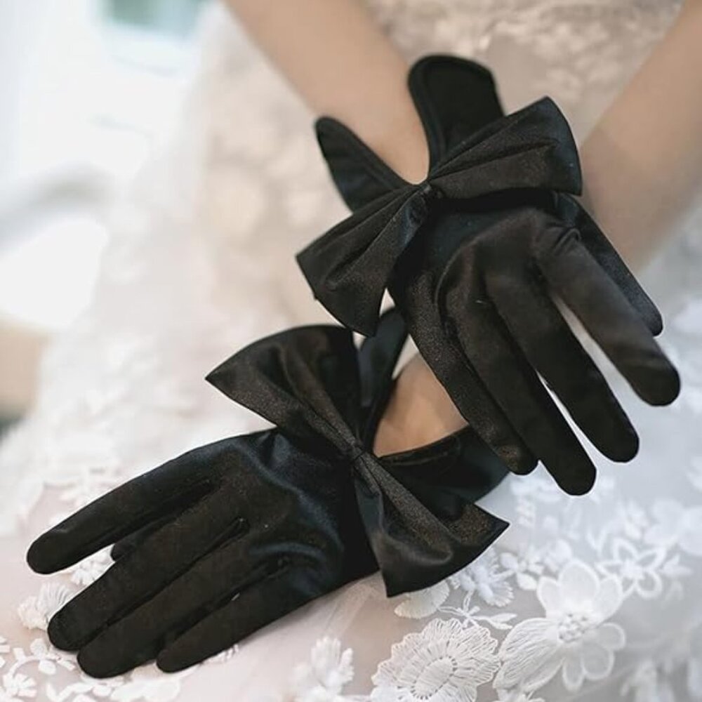 Women Short Satin Gloves